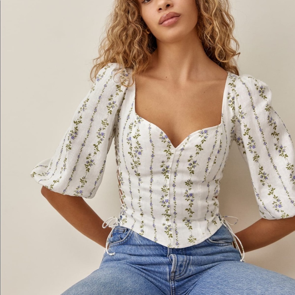 Reformation Prego Linen Top